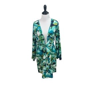 Islander Women's M Medium Beach Cover-Up Floral Lightweight Resort Cruise Wear